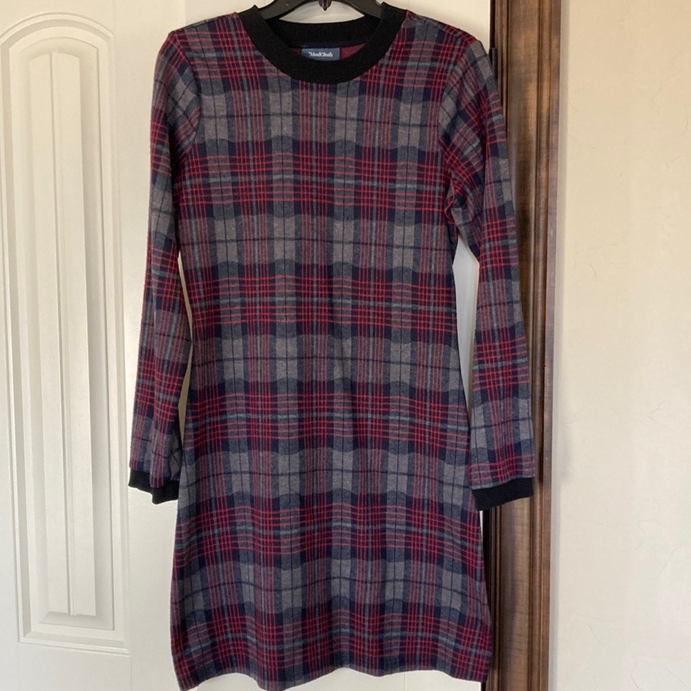 Mod cloth Snug as a Hug Plaid Mini Dress